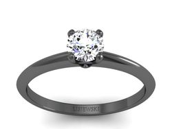 Złoty pierścionek z diamentem czarne złoto - p16365cz