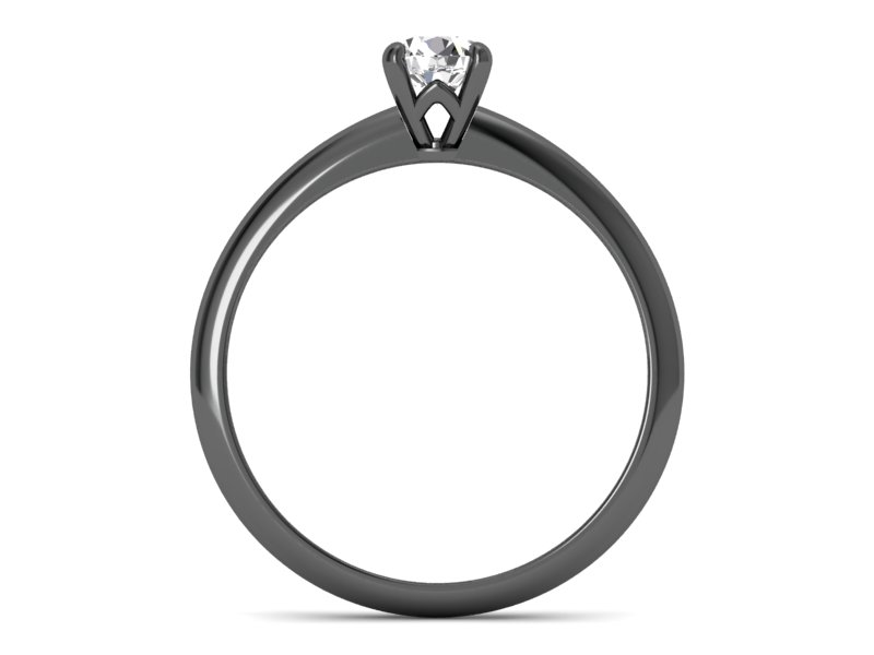 Złoty pierścionek z diamentem czarne złoto - p16365cz - 2