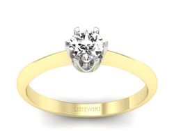 Pierścionek z diamentem żółte i białe złoto - p16366zb