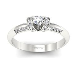 Złoty pierścionek z brylantami białe złoto - p16367b