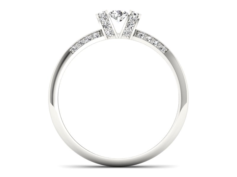 Złoty pierścionek z brylantami białe złoto - p16367b - 2