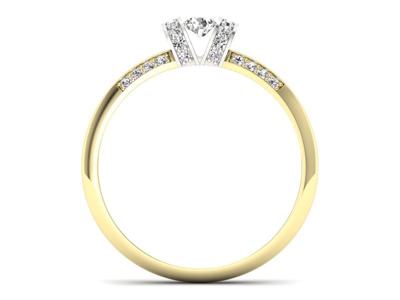 Pierścionek z brylantami żółte i białe złoto - p16367zb - 2