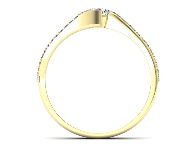 Złoty pierścionek z brylantami żółte złoto - p16368z - 2
