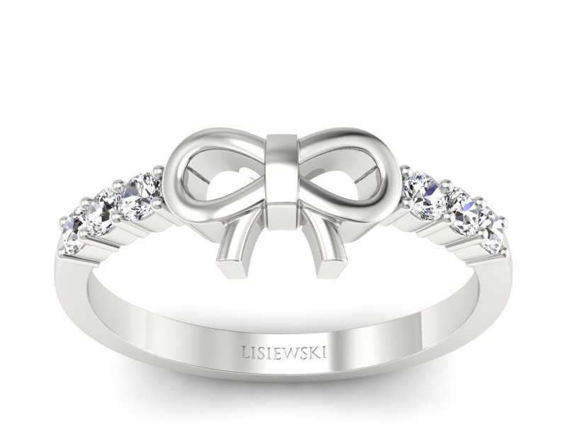 Złoty pierścionek z brylantami białe złoto - p16369b - 1