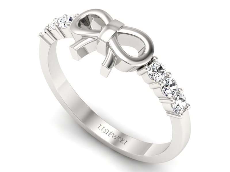 Złoty pierścionek z brylantami białe złoto - p16369b - 3