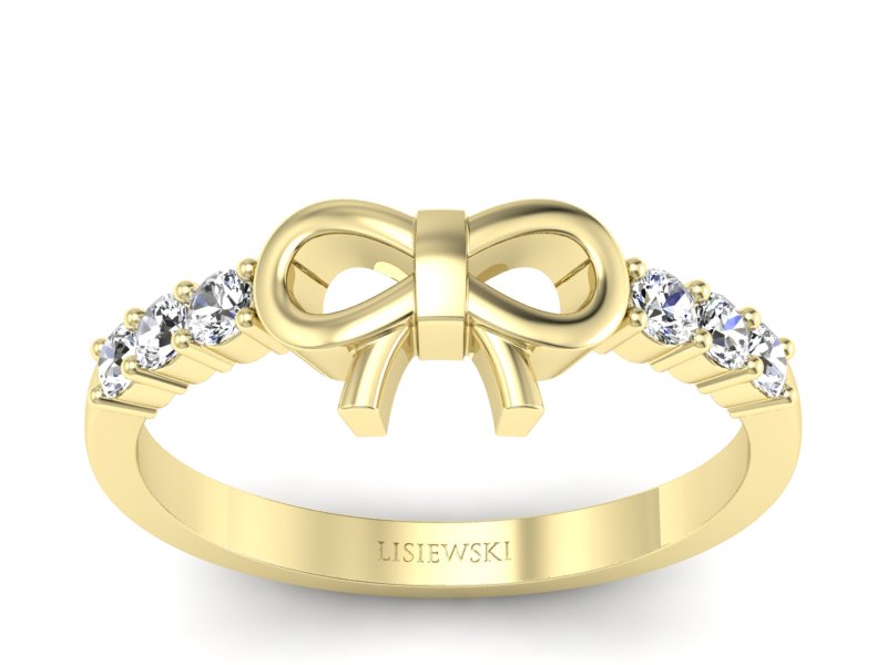 Pierścionek zaręczynowy z brylantami żółte złoto - p16369z - 1