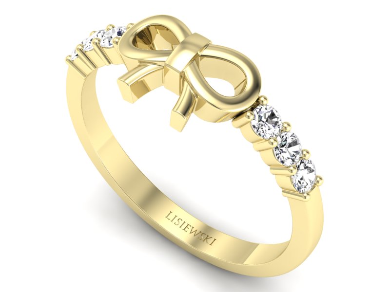 Pierścionek zaręczynowy z brylantami żółte złoto - p16369z - 3