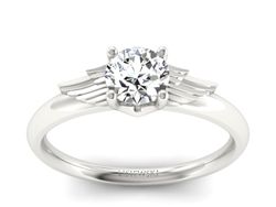 Złoty Pierścionek z brylantem białe złoto 585 - p16372b