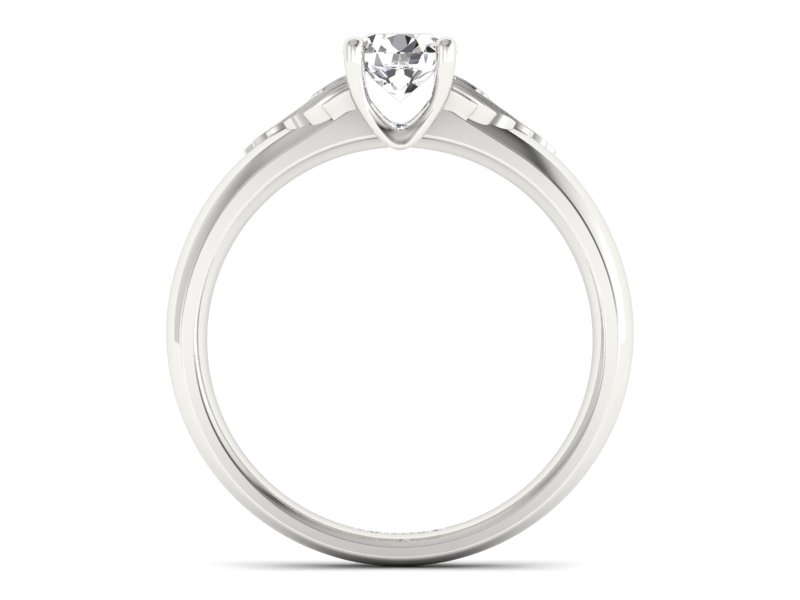 Złoty Pierścionek z brylantem białe złoto 585 - p16372b - 2