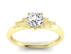 Złoty Pierścionek z brylantem żółte złoto 585 - p16372z