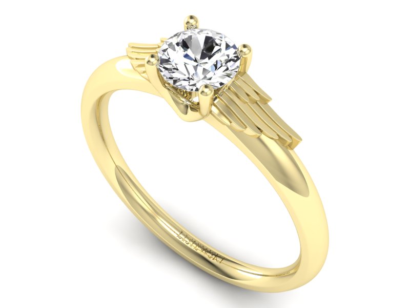 Złoty Pierścionek z brylantem żółte złoto 585 - p16372z - 3