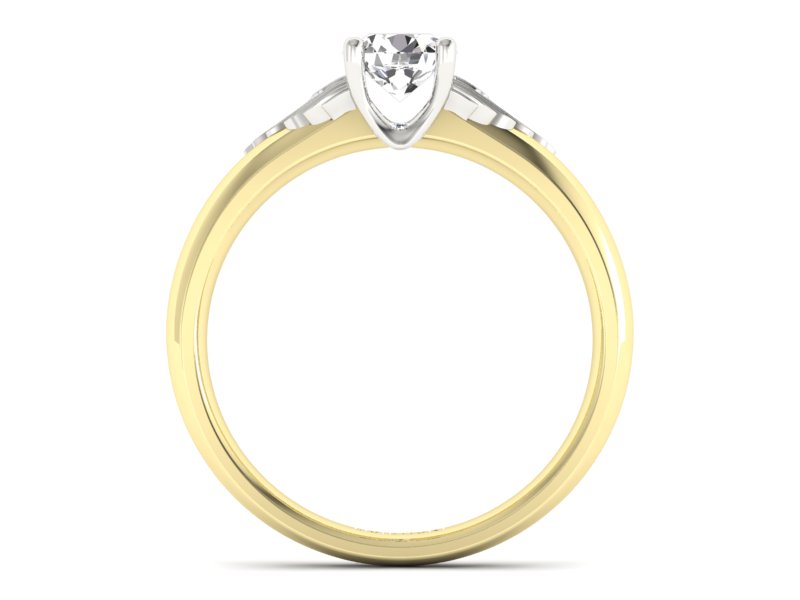 Pierścionek z diamentem żółte i białe złoto 585 - p16372zb - 2