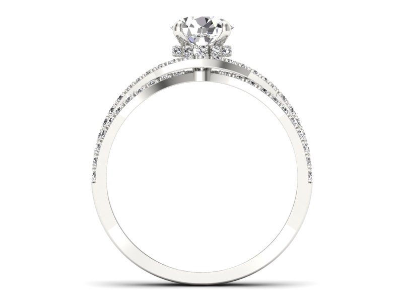 Złoty pierścionek z brylantami białe złoto - p16374b - 2