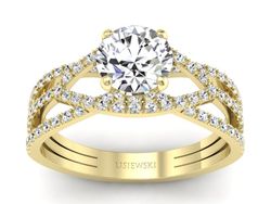 Złoty pierścionek z brylantami żółte złoto - p16374z