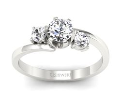 Złoty pierścionek z brylantami białe złoto - p16375b