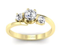 Złoty pierścionek z brylantami żółte złoto - p16375z