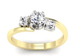 Pierścionek z diamentami żółte i białe złoto - p16375zb