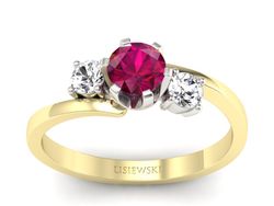 Pierścionek z rubinem i diamentami - p16375zbr