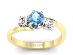 Złoty pierścionek z topazem i brylantami - p16375zbtp