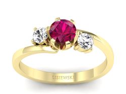 Pierścionek z rubinem i brylantami - p16375zr