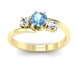 Złoty pierścionek z topazem i brylantami - p16375ztp