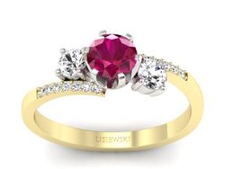 Pierścionek z rubinem i diamentami - p16376zbr