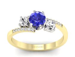 Pierścionek z szafirem i diamentami - p16376zbszc