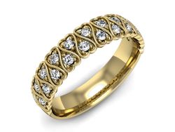 Obrączka z brylantami żółte złoto próba 585 - p16377z