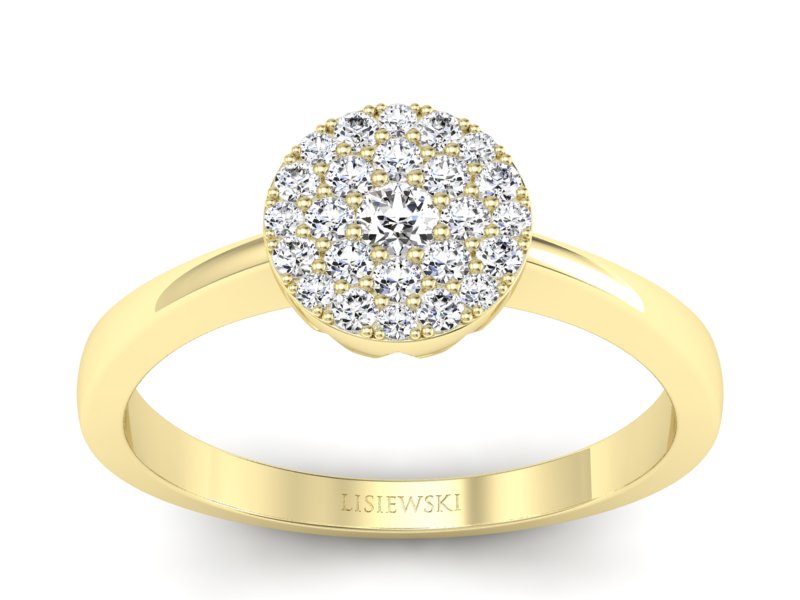 Złoty Pierścionek z brylantami żółte złoto 585 - p16379z - 1