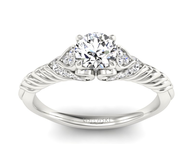 Złoty Pierścionek z brylantami białe złoto 585 - p16380b - 1