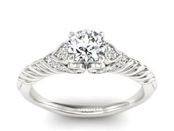 Złoty Pierścionek z brylantami białe złoto 585 - p16380b