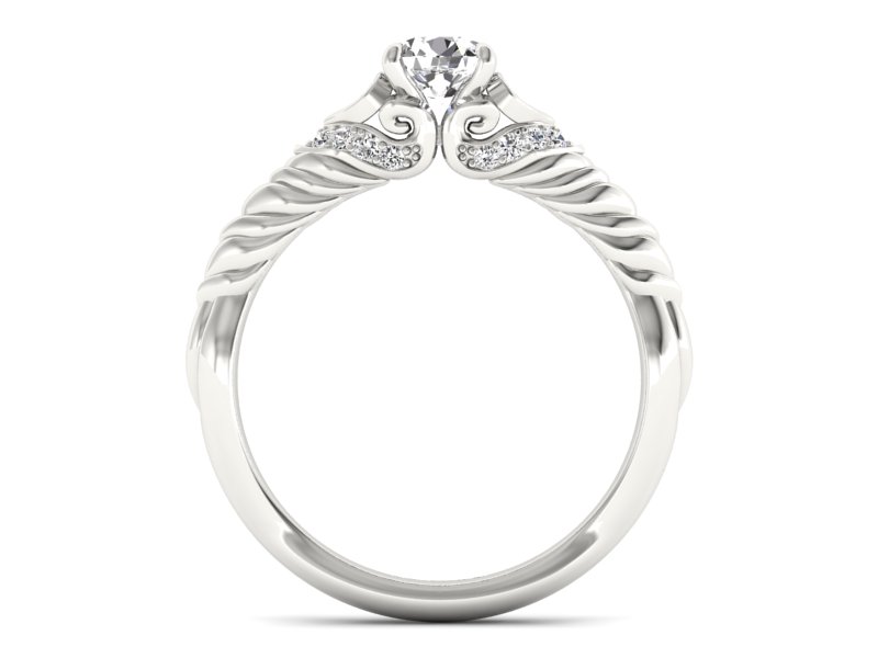 Złoty Pierścionek z brylantami białe złoto 585 - p16380b - 2