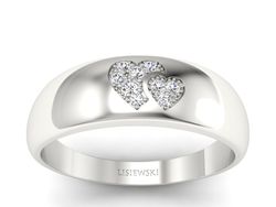 Złoty pierścionek z brylantami białe złoto - p16381b