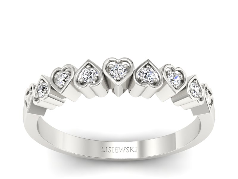 Złoty pierścionek z brylantami białe złoto - p16382b - 1