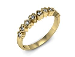 Złoty Pierścionek z diamentami żółte złoto 585 - p16382z