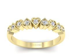 Złoty pierścionek z diamentami żółte złoto - p16382z