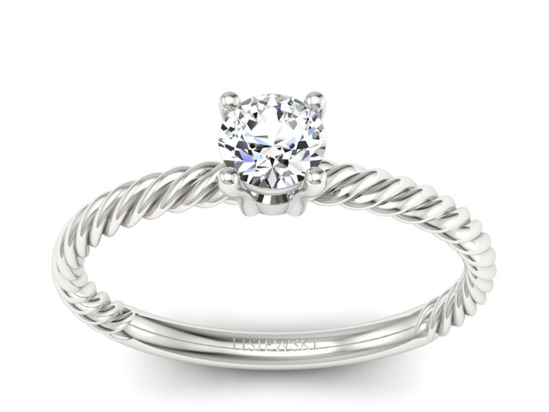 Pierścionek zaręczynowy z brylantem - p16383b - 1