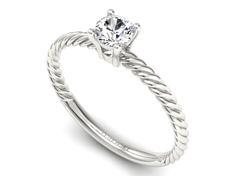 Pierścionek zaręczynowy z brylantem - p16383b - 3