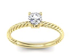 Złoty pierścionek z brylantem żółte złoto - p16383z