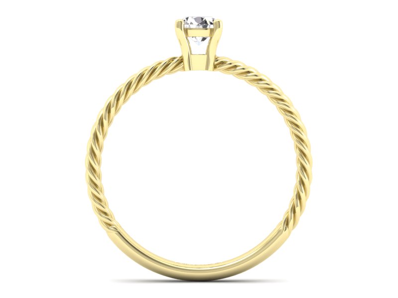 Złoty pierścionek z brylantem żółte złoto - p16383z - 2