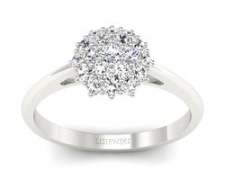 Złoty pierścionek z brylantami białe złoto - p16384b