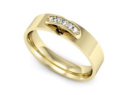 Obrączka z brylantami żółte złoto próba 585 - p16387z