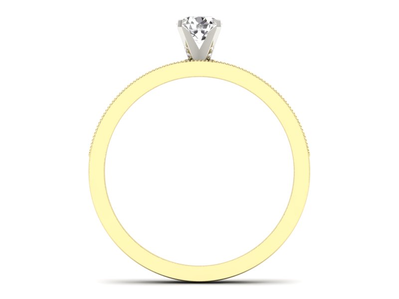 Pierścionek z diamentami żółte i białe złoto - p16389zb - 2