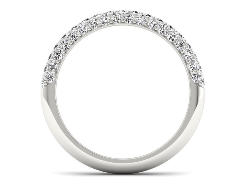 Pierścionek obrączka z brylantami białe złoto - p16390b - 2