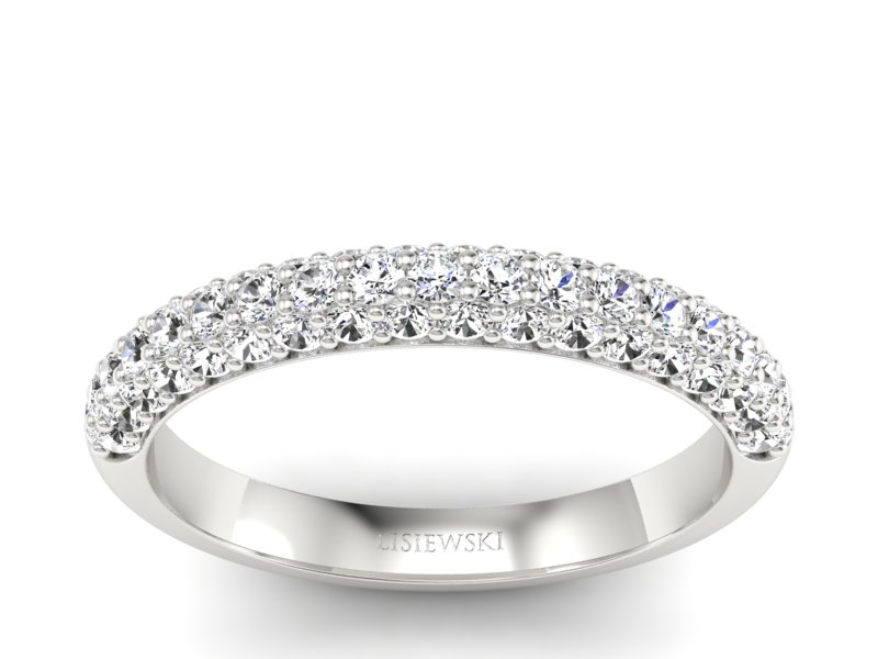 Pierścionek obrączka z brylantami białe złoto - p16390b - 1