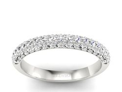 Pierścionek obrączka z brylantami białe złoto - p16390b