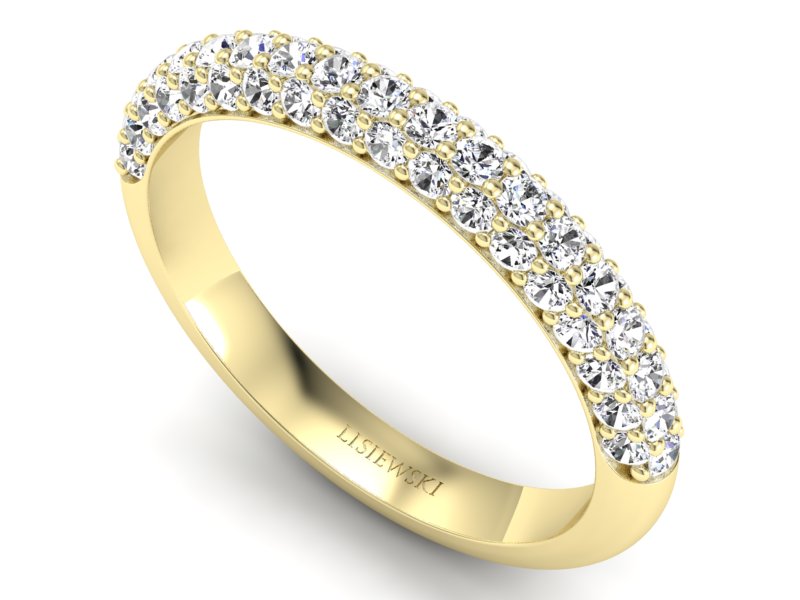 Obrączka z brylantami żółte złoto - p16390z - 3