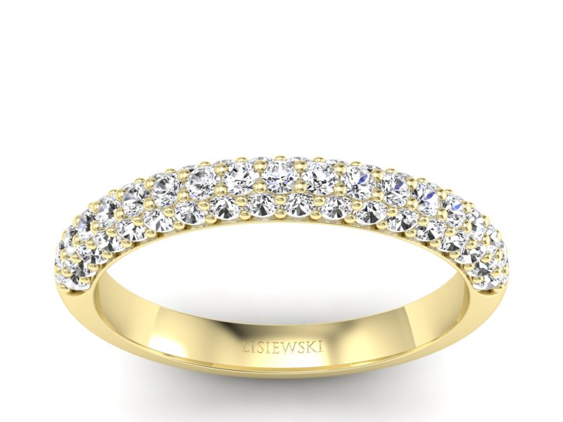Obrączka z brylantami żółte złoto - p16390z - 1