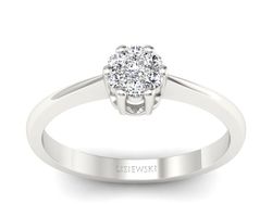 Złoty pierścionek z brylantami białe złoto - p16392b