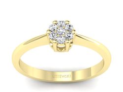 Złoty pierścionek z brylantami żółte złoto - p16392z